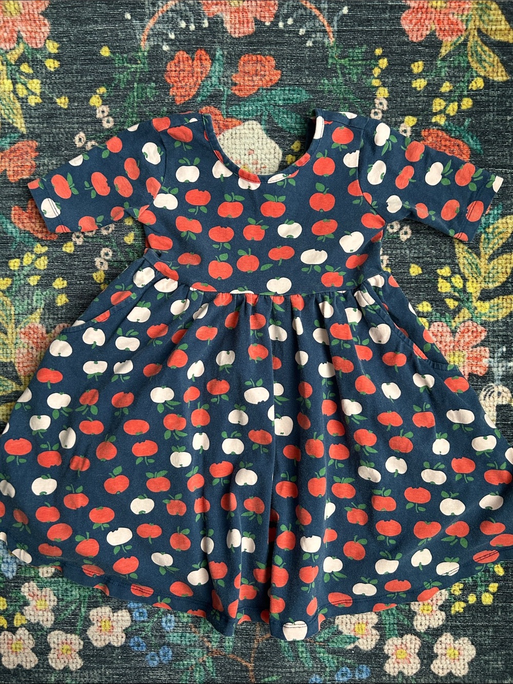 Hanna Andersson Apple Print Skater Dress, Size 4